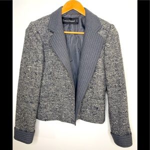 Louis Feraud Vintage 100% Wool Blazer Gray Tweed